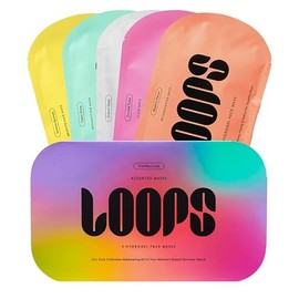 LOOPS VARIETY LOOP KIT - The Best Hydrogel Korean Face Masks for Every Skin Moment - Loops Face Mask - 5 Masks for Hydrating, Detoxifying, Repairing, 