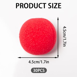 Bofanze Pack of 30 Red Sponge Balls, 4.5 cm Super Soft Magic Sponge Balls, Sponge Balls, Magic Foam Balls, Small Soft Sponge Ball, Red Small Sponge Balls, Magic Trick Props