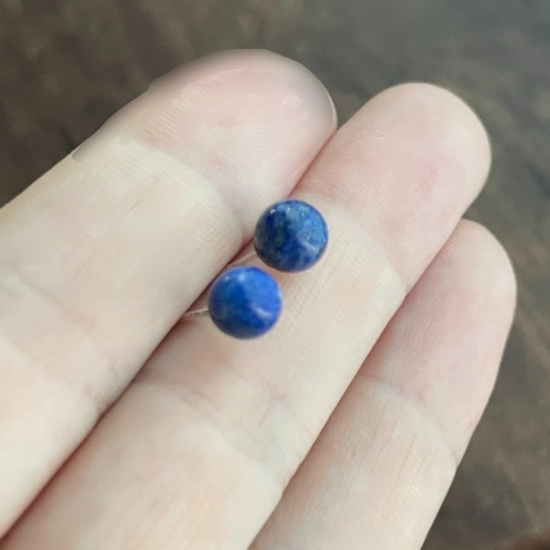 Silver 925 Lapis Lazuli Earrings, Natural Stone, Good Luck, Happiness,