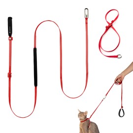 BuddyArmor Cat Harness and Leash Set, Lightweight Escape Proof Cat Harness Leash with Padded Handle, Adjustable Cat Leash and Harness for Kitten Small Large Cats Walking Training (Vivid Red, S)