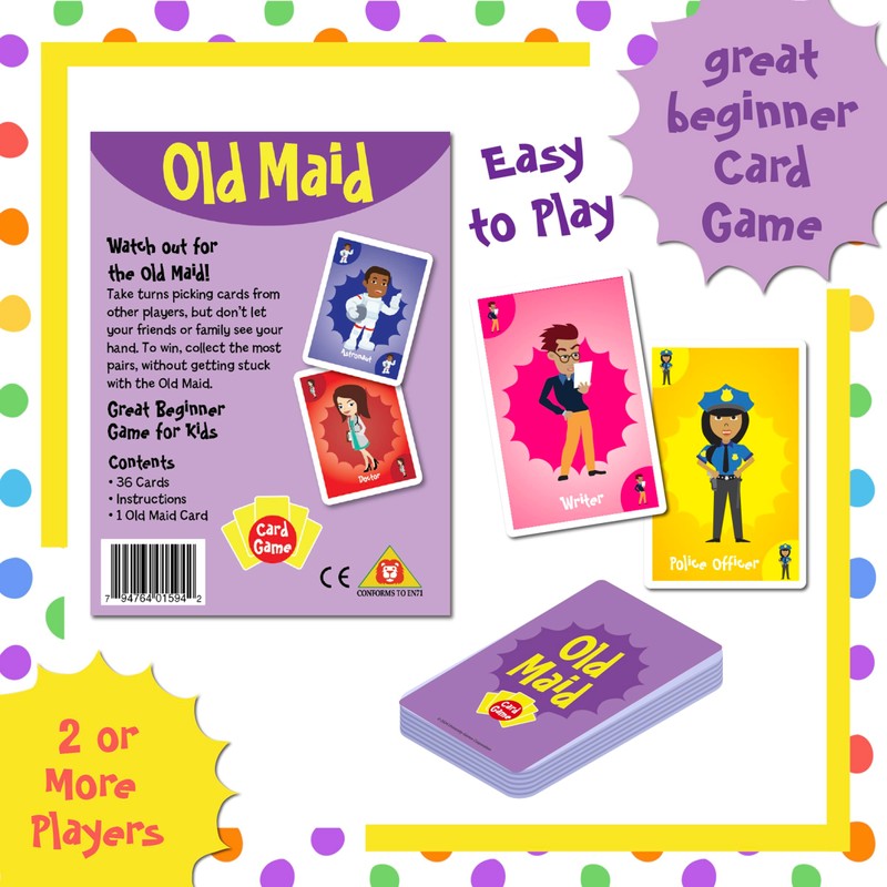 University Games Old Maid Card Game - Jumbo Size, Colorful