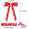 Voeveca 7"x12" Red Valentine Bow with White Heart Decor -