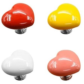 HarmonyCrafts 4Pcs Fashionable Heart Toilet Flush Button Colorful Heart Toilet Press Tool Unique Press Tank Toilet Button for Toilet Tank Button Aid