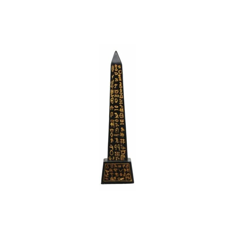 Ebros Egyptian Temple of Ra Gold Black Luxor Obelisk With
