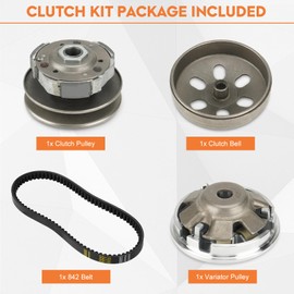 Fit for Gy6 150cc clutch set, Fit for Gy6 125cc/150cc 4-Stroke Engine Scooter ATV, Including Clutch and Variator Assembly with 842 belt