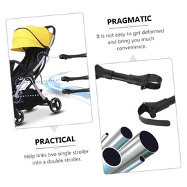 KOMBIUDA 2pcs Stroller A Accessory Universal Connectors Two Double Twin Ster Outdoor Baby Sters Become Babies Professional Use Prams for Connector Single Aluminum