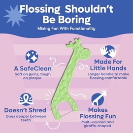 SmartLifeco Hilo dental ecológico para niños (200 unidades): palillos de hilo dental para niños hechos con paja de trigo, sin flúor ni PFA. Palillos d