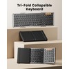 ProtoArc Backlit Foldable Keyboard, XK01 Plus Folding Portable Bluetooth Keyboard