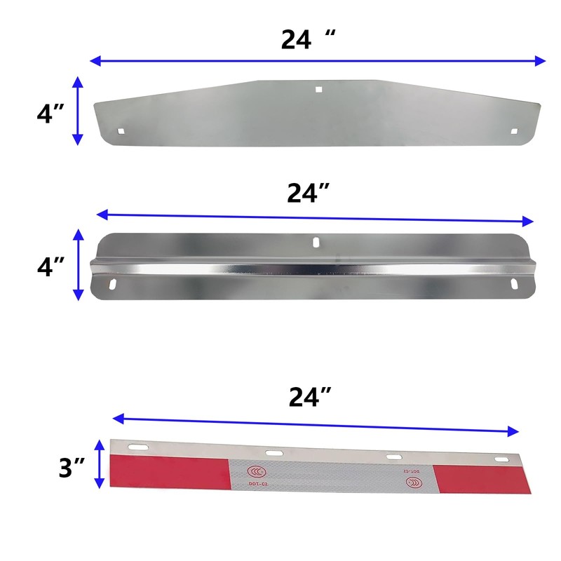 ANAQA Pair 24" Stainless Steel Mud Flap Weights and Backing