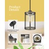 Osimir Farmhouse Pendant Light Fixtures, 1-Light Black Glass Pendant Lights