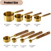 8Pcs Measure Cup and Spoon Set with Acacia Wooden Handle,