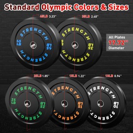 Rendpas Olympic Bumper Plates Set - Virgin Rubber Weights for Strength Training 100LB-Set