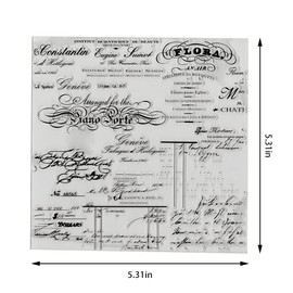 ALIBBON Words Background Clear Stamps for Card Making and Photo Album Decorations, Vintage Script, Text Letters Transparent Silicone Clear Stamps for Crafting and DIY Scrapbooking