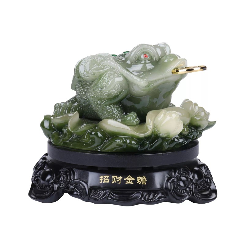 Feng Shui Decor Money Frog Statue, Three Legged Toad with