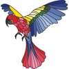 Design With Vinyl – Multicolur Flying Parrot Vinyl Stained Glass