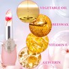 WENJLYJ 2PCS Crystal Flower Jelly Lipstick,Clear Lipstick with Flower Inside