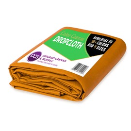 CCS Canvas Drop Cloth – Heavy Duty Cotton Duck Cloth Tarp for Curtains, Tablecloths, Backdrops, Painting – Washable & Reusable Floor Cover, Dust Sheet for Furniture (Gold, 6x10 Ft)