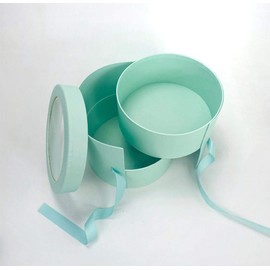 UNIKPACKAGING Premium Quality Round Flower Box, Gift Boxes for Luxury Flower and Gift Arrangements, with Lids, Size 7.8 dia. x 7 inch, for Luxury Style Flower Arrangements (Teal)