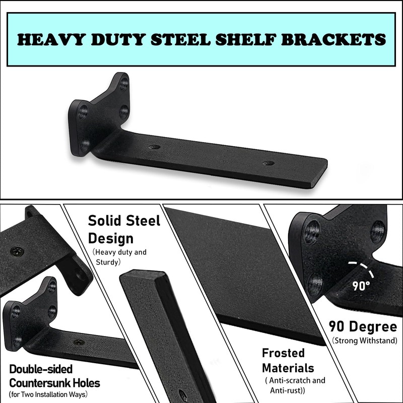 Floating Shelf Brackets Heavy Duty Industrial L Shelf Bracket 1/5