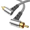 VANAUX 90-Degree Subwoofer Cable 3.3FT,90 Degree RCA to 90 Degree