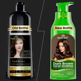 Combo Pack - Herbishh Dark Brown Hair Dye Shampoo + Argan Intense Hair Mask - Stimulates Dry, Frizzy Hair - Long-lasting Color in Minutes - 500ml