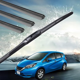 YouCar Note E12 HE12 NE12 SNE12 H24.9-R3.8 Wiper Replacement Rubber Wiper Blade Replacement Compatible Natural Rubber Driver's Seat Passenger Seat Rear 3-Piece Set Custom Parts