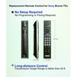 JISOWA Remote Control for Sony KDL-26S2000 KDL-37L4000 KDL-46VL130 KDL-19L5000 KDL-46BX421 KDL-52WL140 KDL-22BX321 KDL-40SL150 KLV-40S510A KDL-55V5100 KDL-37FA400 KLV-46V510 TV Replacement