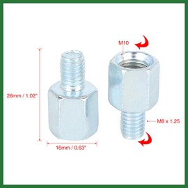 Motoforti 5pcs 10mm RH to 8mm RH Rearview Mirrors Adapter for Motorcycle Long-lasting