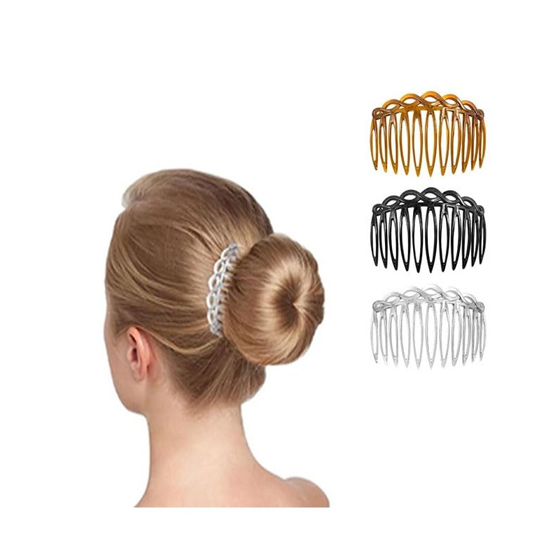 LimCryspp 12-Piece French Small Hair Comb, Plastic-Toothed Decorated Hair Clip
