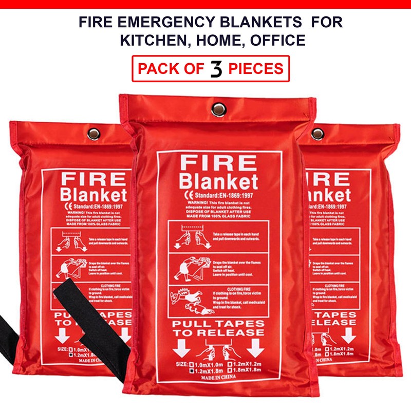 Emergency Fire Blankets for Home, Fiberglass Fire Resistant 1m x