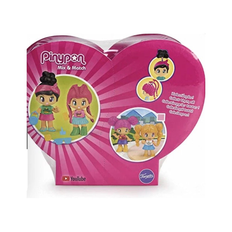 Pinypon: Pack Best Friends 2 Pinypon Hair Fuchsia + Black