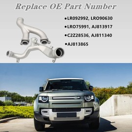 Aluminum Engine Coolant Crossover Pipe for Land Rover LR4 2014-2016 & Jaguar XJ 2010-2019 Thermostat Top Crossover Manifold,Part Numbers LR090630, LR092992, LR075991, AJ813917, C2Z28536, AJ811340