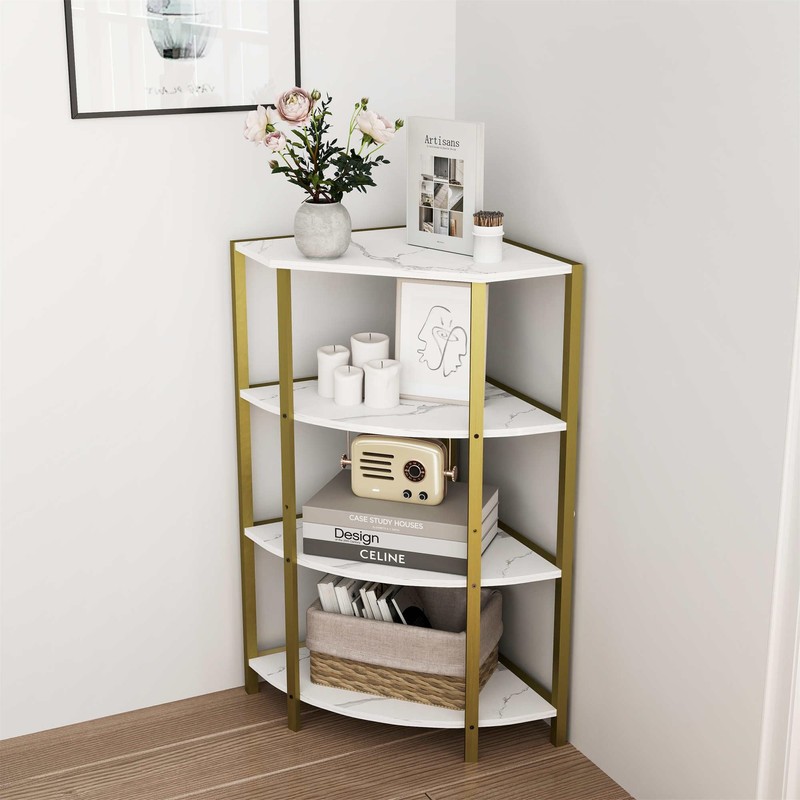 VERYKE 4 Tier Corner Shelf,Tall Corner Shelf Stand with Study