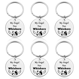 6Pcs Loss of Pet Memorial Gift Pet Sympathy Gift for Cat Inspirational Keyring Gift In Memory of Cat Gift Condolences Keyring Gift Grief Keyring Gift Cat Funeral Gift for Friend Encouragement Gift
