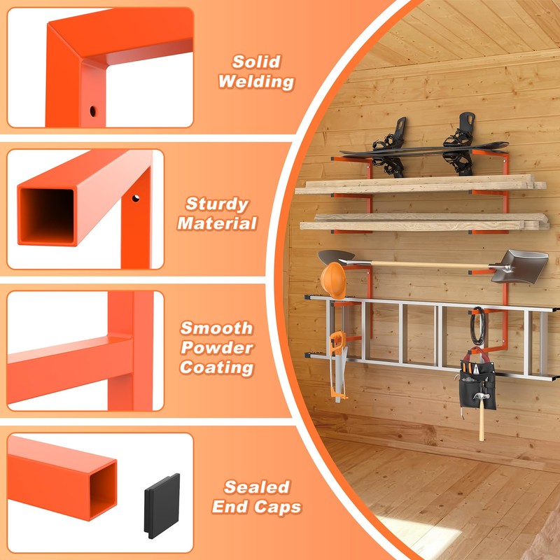 Ultrawall Lumber Storage Rack Wall Mount Wood Storage Racks, Metal