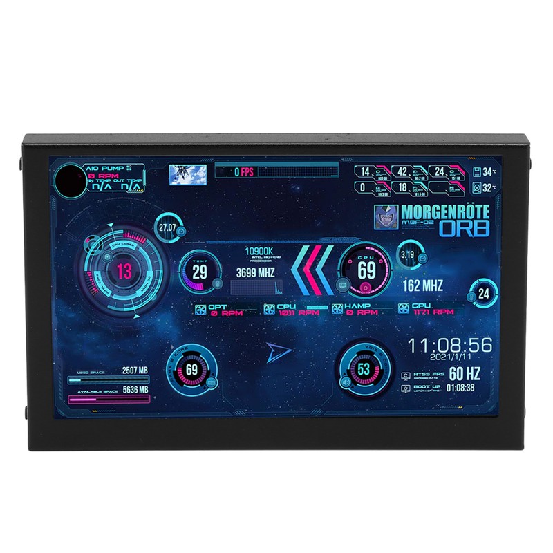 5 Inch Computer Temp Monitor HD Multimedia Interface PC Temperature