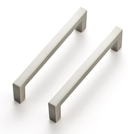 Ravinte 5 Pack Solid 4 Inch Center to Center Slim Square Bar Drawer Handles Kitchen Cabinet Handles Brushed Nickel Drawer Pulls Kitchen Cabinet Hardware Kitchen Handles Cabinet Pulls
