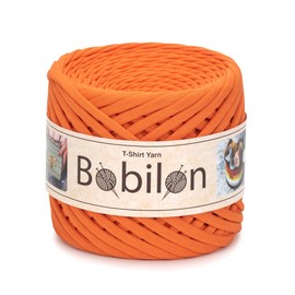 T-Shirt Yarn Fettuccini Zpagetti Style - For Crocheting - Ribbon Yarn 100% Cotton - Knitting Yarn Ball - Organic - Macrame - Thick Fabric Yarn - Jersey Yarn Orange