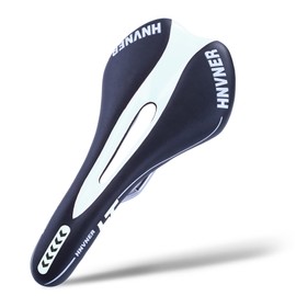 Bicycle Saddle, Comfortable City Bike Saddle Hollow Ergonomic Bicycle Seat for Road Bike/MTB/Road Bikes/Most Bicycles (Black White, 280 mm x 140 mm x 55 mm)