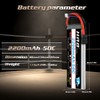 HRB 2PCS 2S Lipo Battery 7.4V 2200mAh RC LiPo Batteries