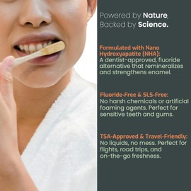 Nudge Toothpaste Tablets, 10% Nano Hydroxyapatite Remin+ Formula, Fluoride-Free, SLS-Free, All-Natural, Natural Whitening & Remineralizing, TSA-Approved, Mild Mint, 62 Tabs