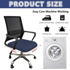 HAOMEEDUO Seat Cover, Chair Cover, Office Chair Cover, Stretch Chair Covers, Swivel Chair Cover, Washable Office Chair Cover, Protective Covers for Dining Room, Office, Bar (Pack of 2, 38-50 cm,