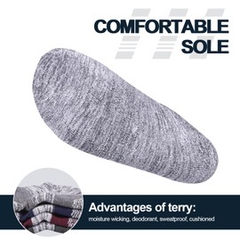 YUEDGE Men's 5 Pairs Wicking Breathable Cushion Comfortable Casual Crew Socks Multi Performance Walking Athletic Socks 6-10 (MXL, Black)