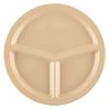 GET CP-533-T Melamine 3-Compartment Divided Plates, 10", Tan (Set of