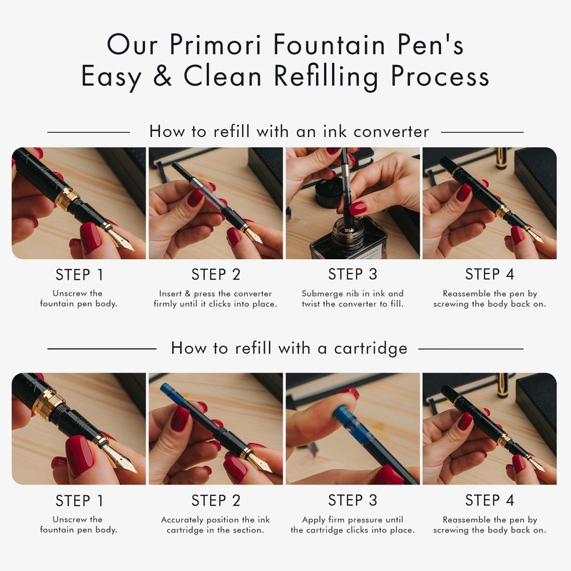 Wordsworth & Black Primori Fountain Pen Set [Black Gold]; Medium