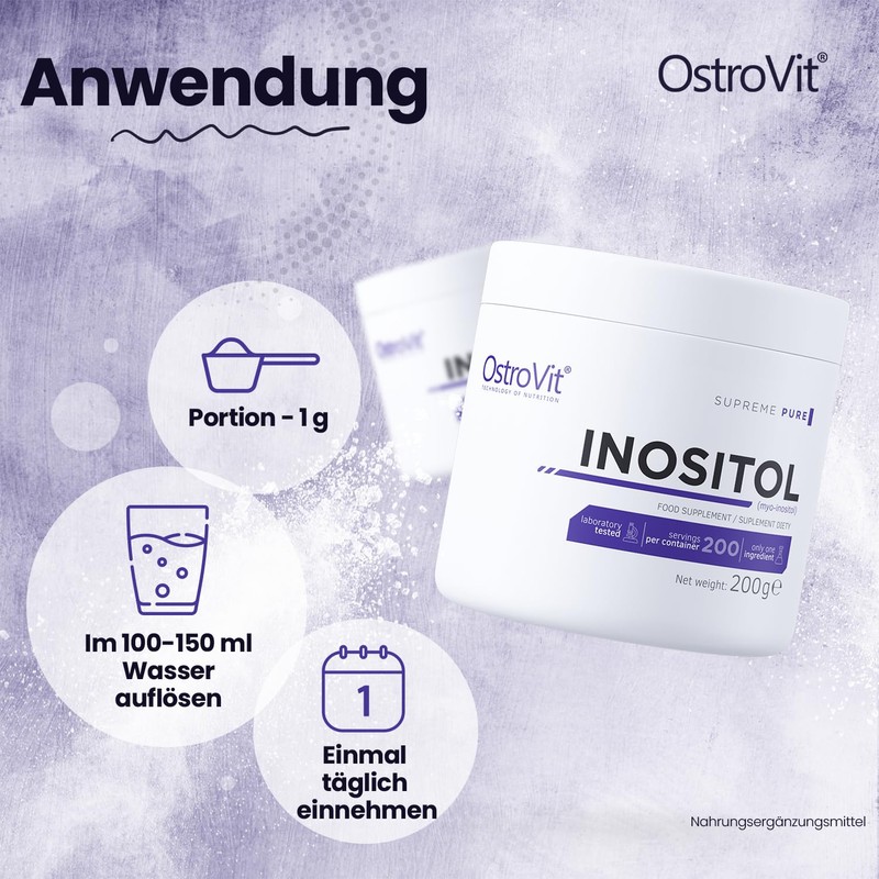 Inositol Pure 200 g Powder, 100% Pure Myo-Inositol per Daily