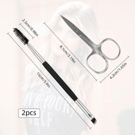 Eyebrow Scissors with Eyebrow Brush, Eyelash Scissors, Eyebrow Trimming Scissors for Women & Eyebrow Shaping Scissors and Brush, Small Facial Scissors for Eyebrows with Sharp Tip
