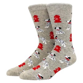 LYF STILE Dalmatian Dog Novelty Funny Socks - GreyCotton Blend Gift Mens Womans UK Size 5-11 - 1 Pair