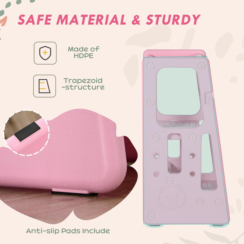 Adjustable Height Toddler Tower, Kitchen Stool Helper with Anti-Slip Mat