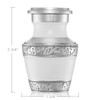 Reminded Small Cremation Memorial Urn for Human Ashes, White and